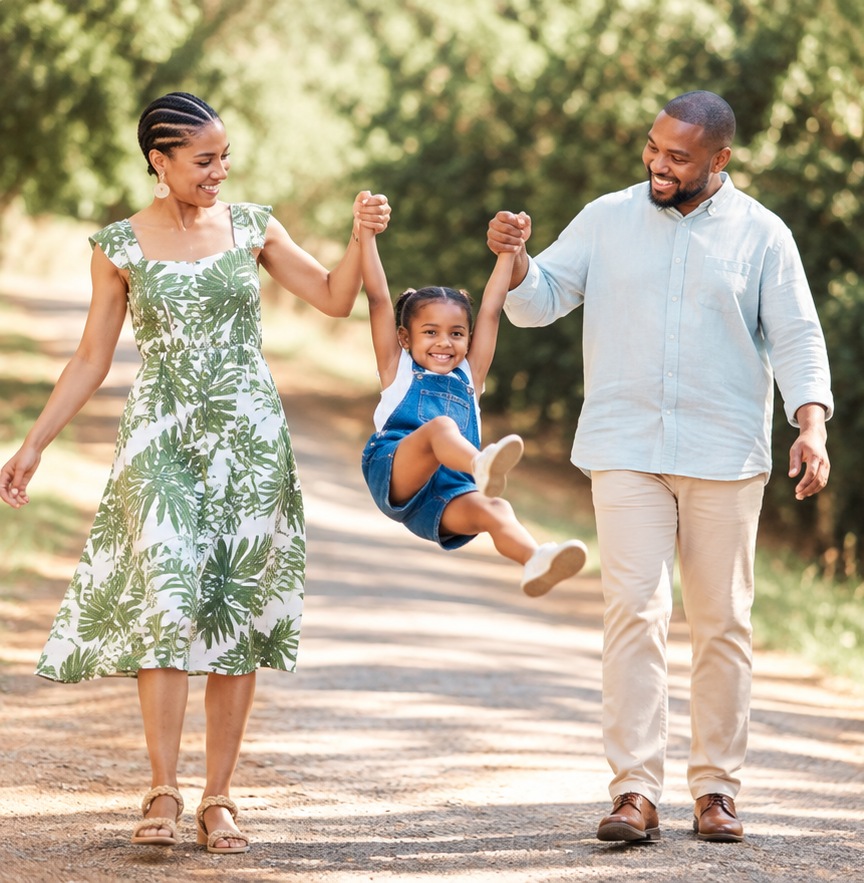 Family enjoying time together outdoors